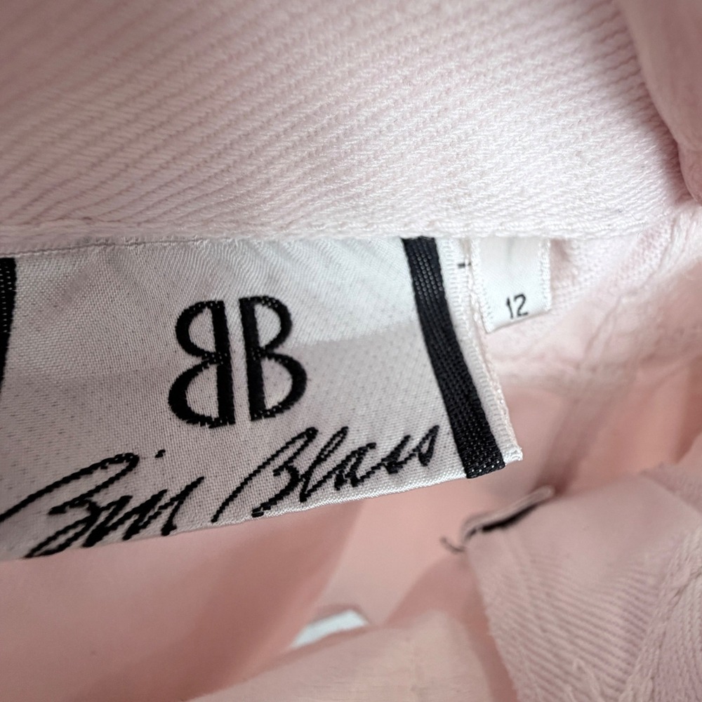 Bill Blass 12 Blush Pink High Rise Cuffed Mom Vintage 90s Designer Denim Shorts - Picture 5 of 13